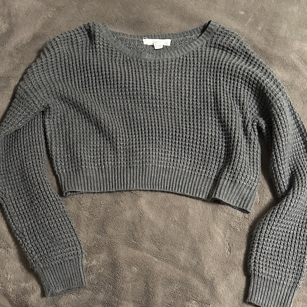 Gray Women's Cropped Sweater
